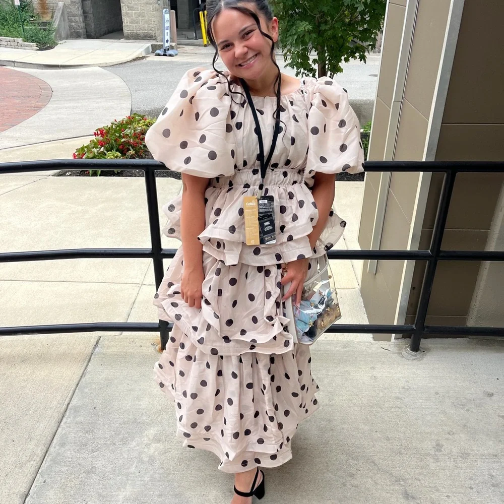 Elegant Polka Dot Maxi Dress - Picture 2 of 2